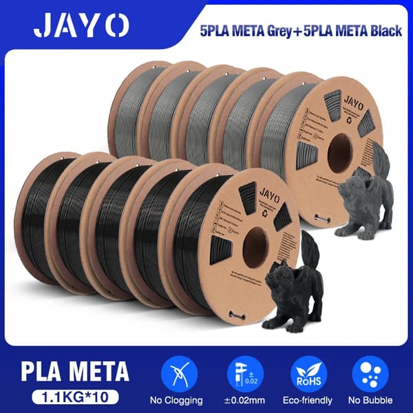 PLA Meta Filament, 1,75 mm diameter, miljøvenlig og biologisk nedbrydelig,PLAMeta-5BK 5GY