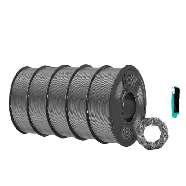 PLA Plus 3D Filament, 5KG, Farverigt og Holdbart Materiale,5KG Grå