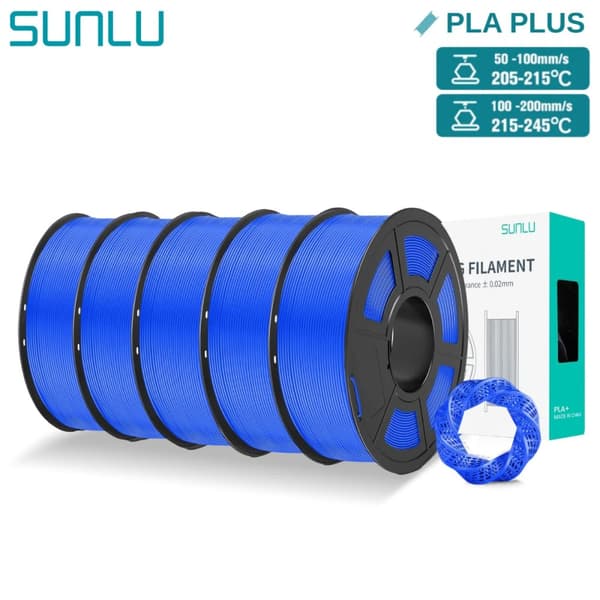 PLA Plus 3D Filament, 5KG, Färggivt och Hållbart Material,5KG Blå
