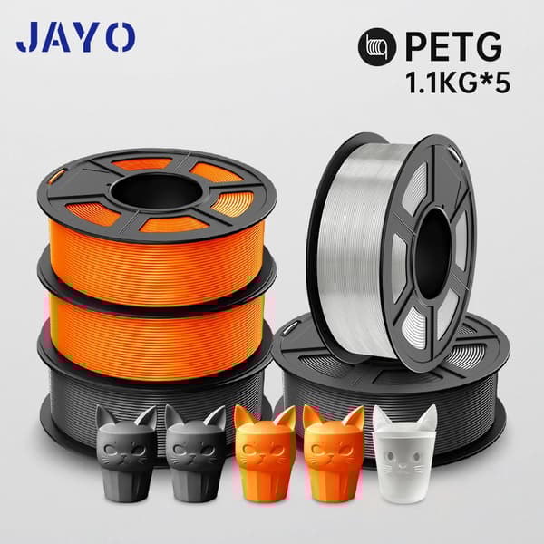 JAYO 3D-tulostinfilamentti, 1,1 kg paino, 1,75 mm halkaisija,PETG 2GY-2OR-TP