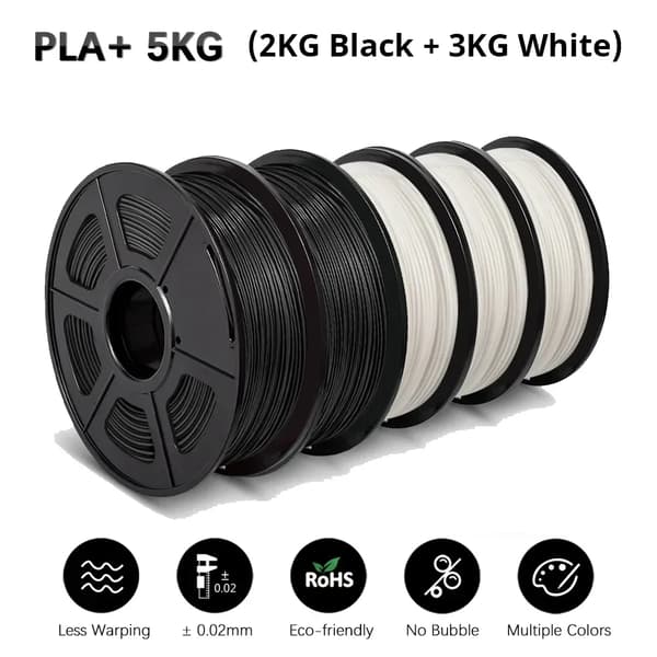 PLA+ filamentti, 1,75 mm halkaisija, 100 % kuplaton,PLA PLUS 2BK 3WT
