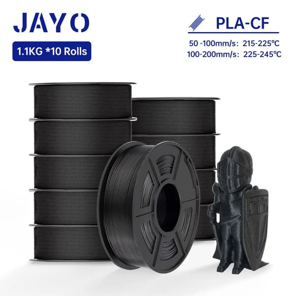 JAYO PETG-CF 3D Printer Filament, Høj Slagstyrke, Varmebestandig,PLA-CF 10 Ruller