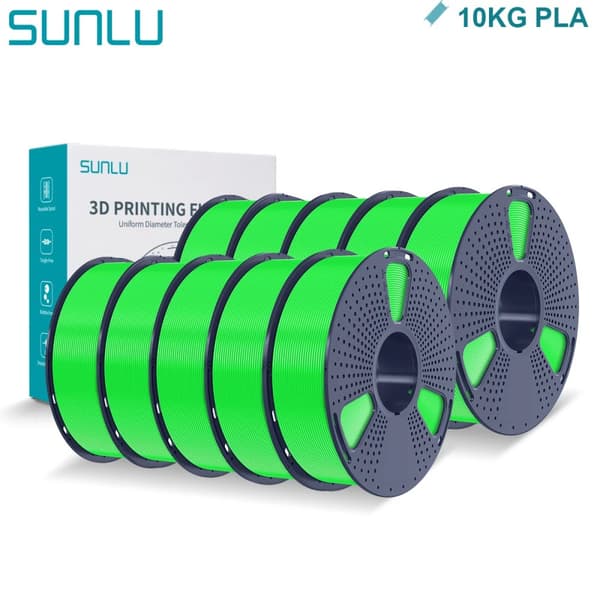 PLA 3D Filamentti, 10 Rullaa Nettopaino 1KG, 200-210°C Tulostuslämpötila,PLA 10 Vihreä