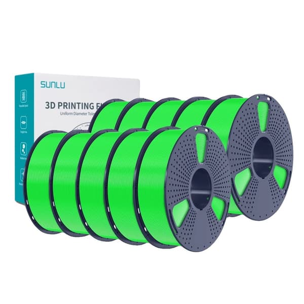 PLA 3D Filamentti, 10 Rullaa Nettopaino 1KG, 200-210°C Tulostuslämpötila,PLA 10 Vihreä