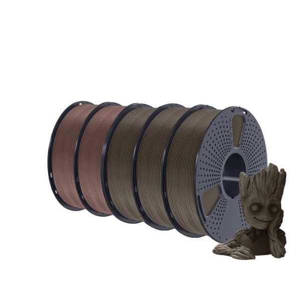 3D-tulostuslanka, puuefekti, 1 kg kela, 1,75 mm halkaisija,5KG Sekoitus2