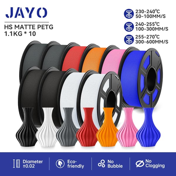 Højhastigheds Matte PETG Filament, Holdbart og Robust, Miljøvenligt Materiale,HSMPETG 10 MIX02