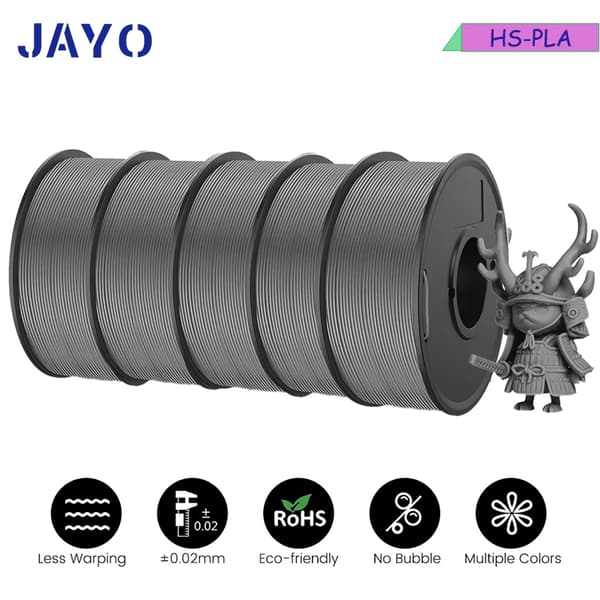 Højhastigheds PLA Filament, 1,75 mm Diameter, Zero Bubble Teknologi,5 Grå