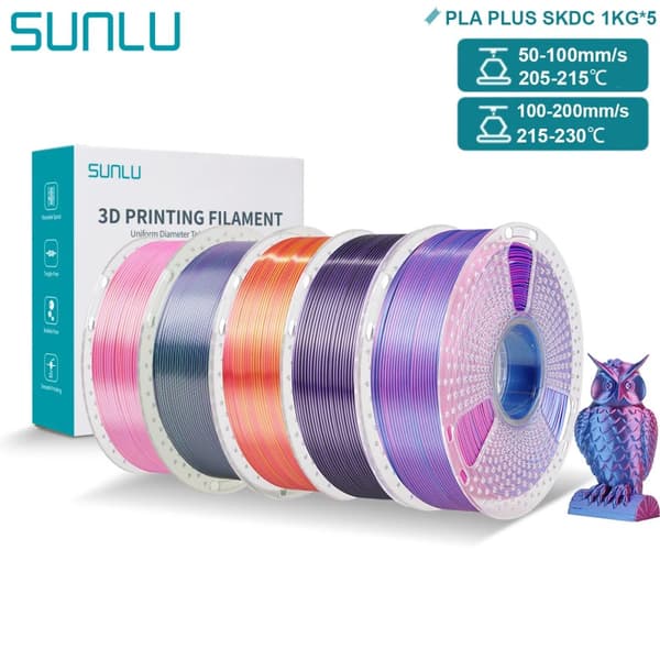 PLA PLUS Silke Filament, 5KG Ikke-giftig, 1,75mm Diameter,Bland Farver 7