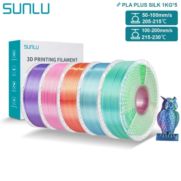 PLA PLUS Silke Filament, 5KG Ikke-giftig, 1,75mm Diameter,Bland Farver 10