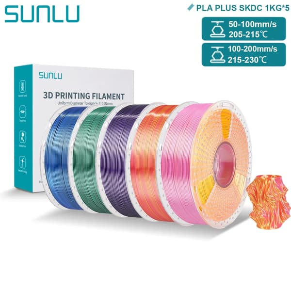 PLA PLUS Silke Filament, 5KG Ikke-giftig, 1,75mm Diameter,Bland farver 2