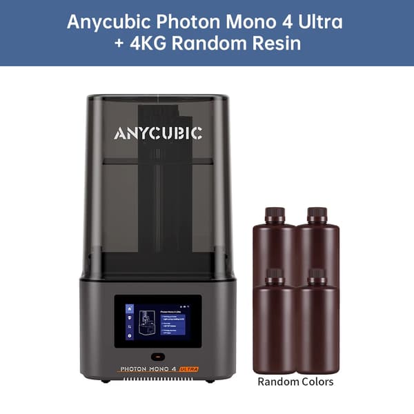 Photon Mono 4 Ultra 3D-skrivare, 10K LCD-skärm, 80 mm/h utskriftshastighet,Lägg till 4L