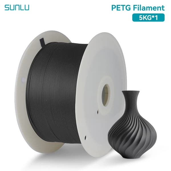 SUNLU 3D-skrivarfilament, 5KG PLA PLUS, Livliga färger, Låg krympningsgrad,Petg 5 kg grå
