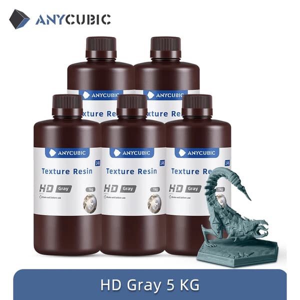 ANYCUBIC Tekstur Harpiks, Mat Finish, Høj Præcision,HD Gray 5 kg