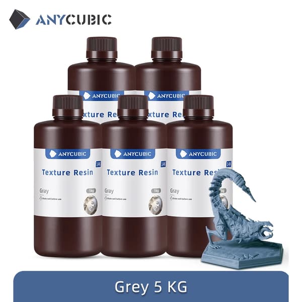 ANYCUBIC Tekstur Harpiks, Mat Finish, Høj Præcision,Grå 5 kg