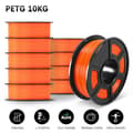 Miniatyrbillede 2 af 2: SUNLU 3D Filament, Diameter 1,75 mm, Tolerance +/- 0,02 mm,PETG Orange 10 Rulle