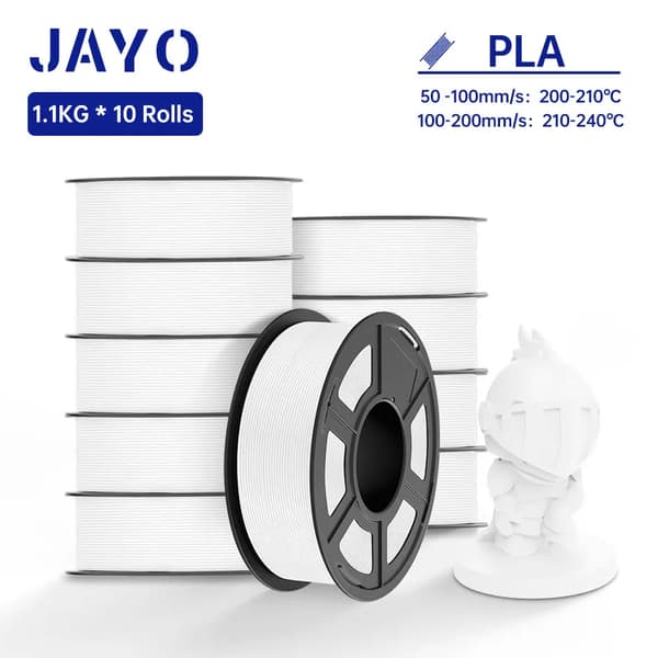 3D-printer filament, ABS hvid 10KG, PETG sort 11KG,PLA Hvid 11KG