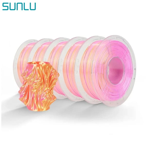 SUNLU Silke Filament, 1,75 mm Diameter, Miljövänlig, Dubbel/Tre Färger,SILKE Rosa Guld