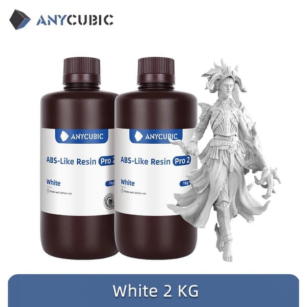 anycubic ABS Pro 2 -hartsia, valokemiallinen tyyppi, 2 kg kokovaihtoehto,2kg Valkoinen
