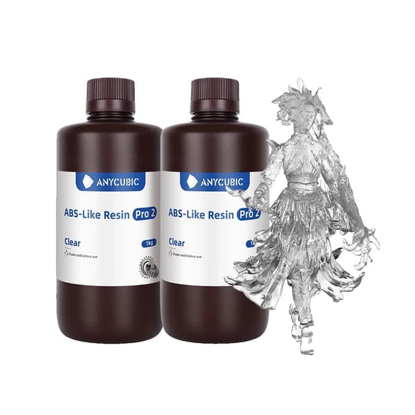 anycubic ABS Pro 2 Harpiks, Fotosensitiv Typ, 2kg Storleksalternativ,2 kg Klar