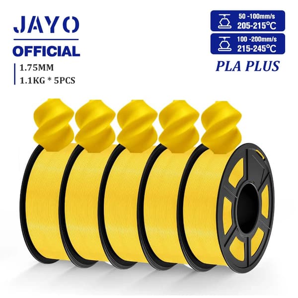 PLA Plus 3D Filament, 1,75 mm Diameter, 1,1 kg Vægt,PLA plus Gul