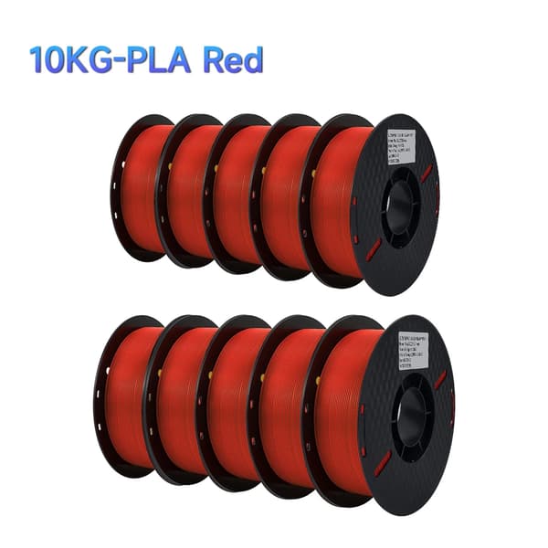 3D-printfilament, 1,75 mm diameter, 1 kg vægt,10KG PLA Rød
