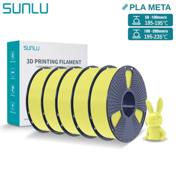3D Printfilament, 1,75 mm diameter, 185-195°C printtemperatur,5KG Citron Gul