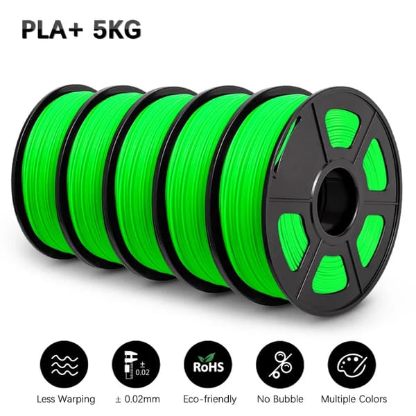 PLA+ Filament, 1,75 mm Diameter, 100% Boblefri,PLA PLUS Grøn 5