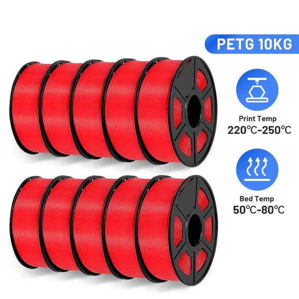 3D Printfilament, 1,75 mm Diameter, Høj Styrke, 10 stk. Sæt,RØD PETG 10stk