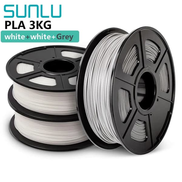 SUNLU 3D Filament, PLA-material, 1,75 mm diameter, 3 rullar per förpackning,PLA-2WT-1GR