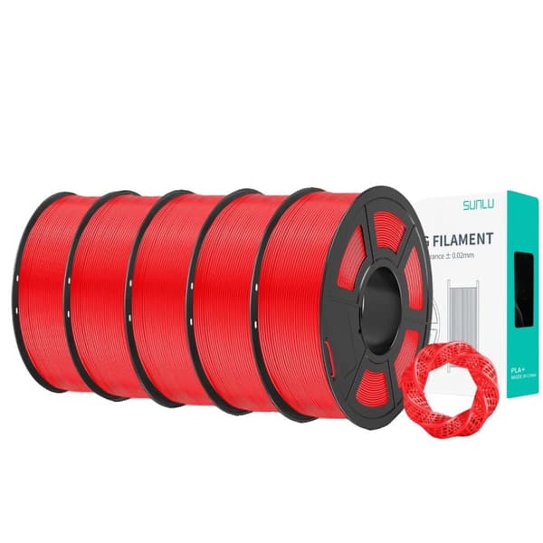 SUNLU PLA Matt Filament 1.75mm, Hög Hastighet, Bubbel-Fri, 1KG,5 Röd