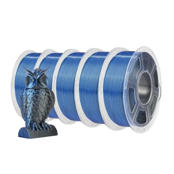 SUNLU 3D-printfilament, silkefinish, lav krympningsrate,DC sort blå