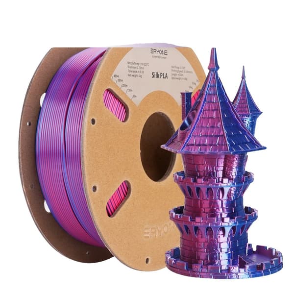 Silk PLA-filament, dubbla färgalternativ, 3 kg vikt,Röd blå-3 kg
