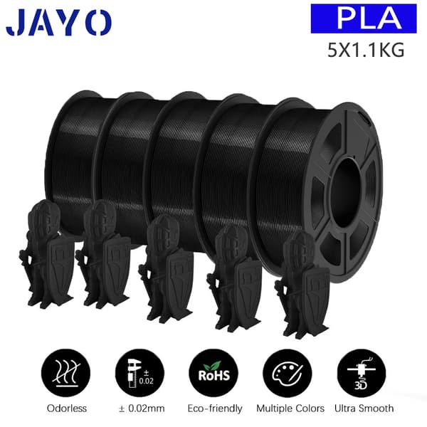 JAYO 3D-tulostuslanka, 1,75 mm halkaisija, 320 metriä pituus,PLA 5BK