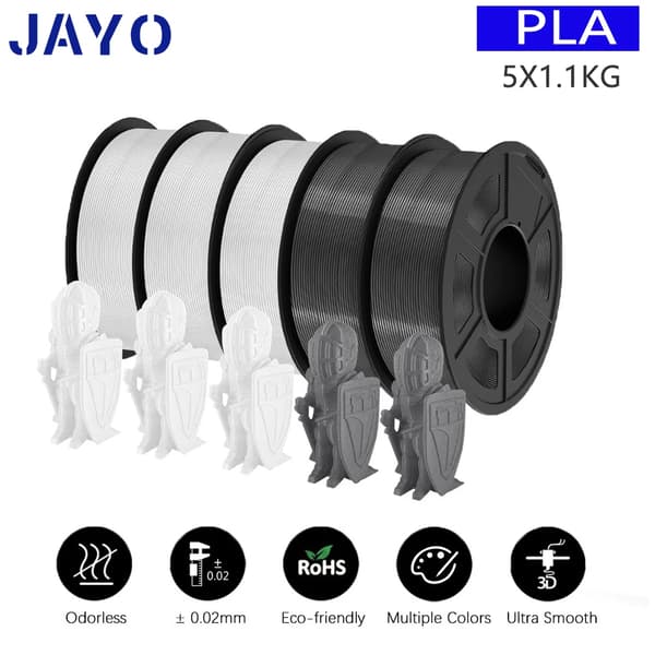JAYO 3D Utskriftsfilament, 1,75 mm Diameter, 320 Meter Längd,PLA 3WT2GY