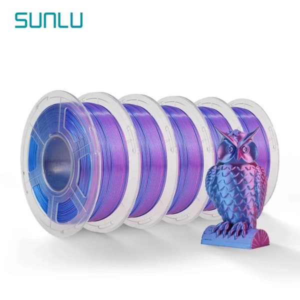 SUNLU Silk Filament, 1,75 mm halkaisija, ympäristöystävällinen, kaksivärinen/kolmivärinen,SILKKI Punainen Sininen
