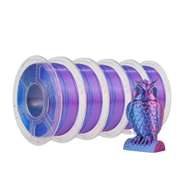 SUNLU Silk Filament, 1,75 mm halkaisija, ympäristöystävällinen, kaksivärinen/kolmivärinen,SILKKI Punainen Sininen