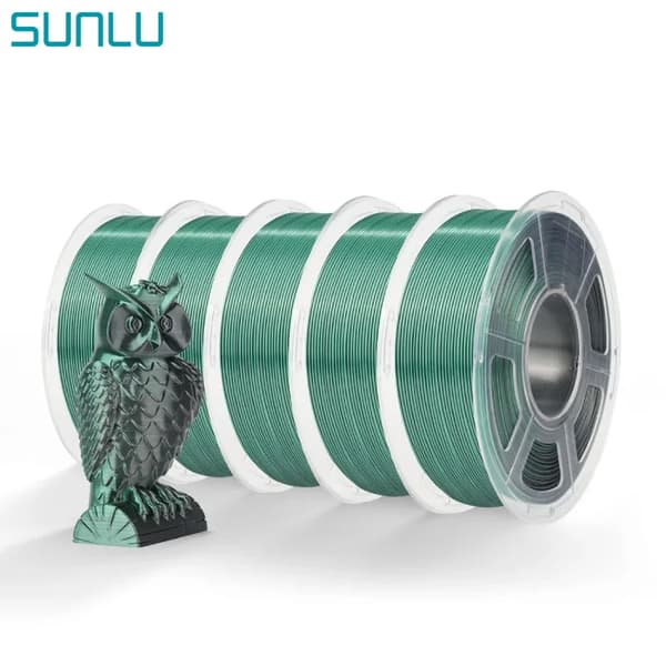 SUNLU Silke Filament, 1,75 mm Diameter, Miljøvenlig, Dobbelt/Tre Farver,SILKE Sort Grøn