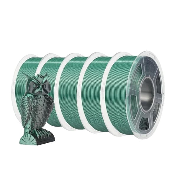 SUNLU Silke Filament, 1,75 mm Diameter, Miljøvenlig, Dobbelt/Tre Farver,SILKE Sort Grøn