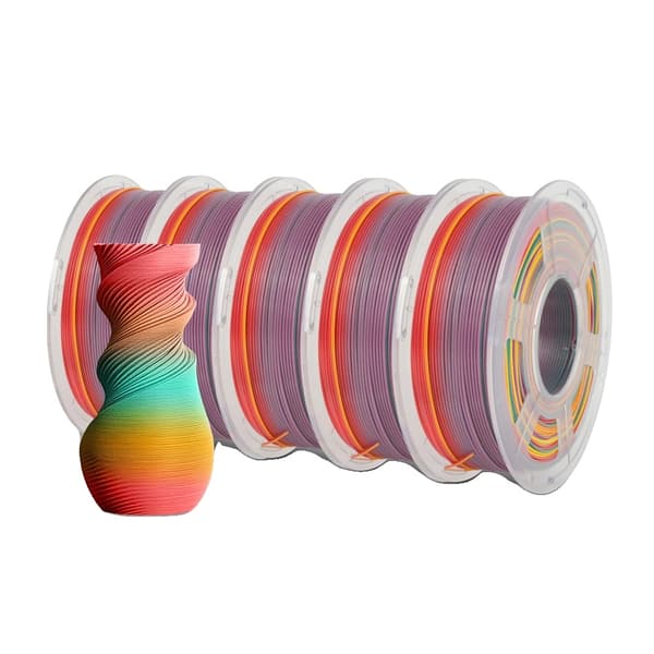 3D Printfilament, SILK Regnbue, 1,1 KG Vægt, 1,75mm Diameter,PLA Regnbue 01-a