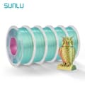 Miniatyrbild 2 av 2: SUNLU Silke Filament, 1,75 mm Diameter, Miljövänlig, Dubbel/Tre Färger,SILKE RD GUL GRÖN