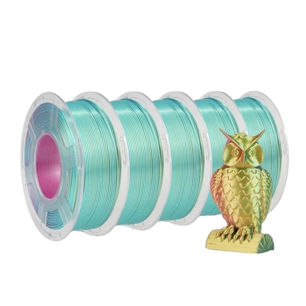 SUNLU Silke Filament, 1,75 mm Diameter, Miljövänlig, Dubbel/Tre Färger,SILKE RD GUL GRÖN