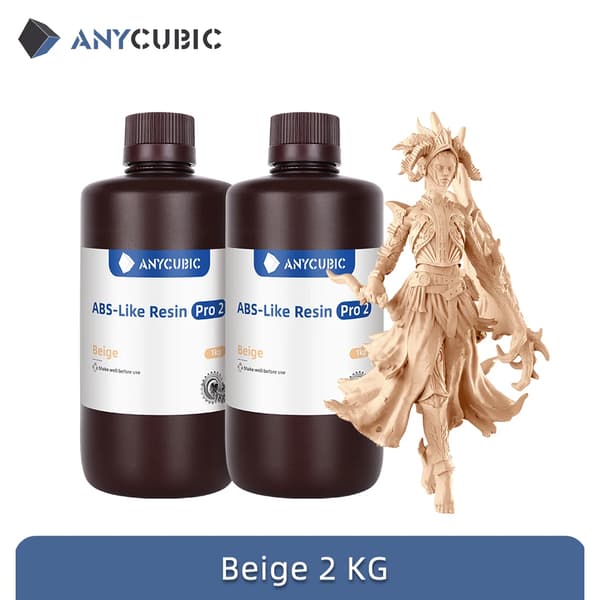 anycubic ABS Pro 2 Harpiks, Fotosensitiv Typ, 2kg Storleksalternativ,2 kg Beige