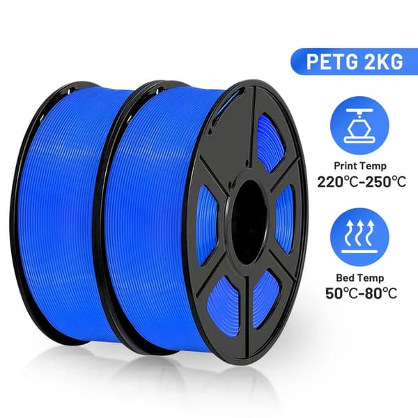 3D-printer filament, 1,75 mm diameter, 220-250°C printtemperatur,BLÅ PETG 2stk