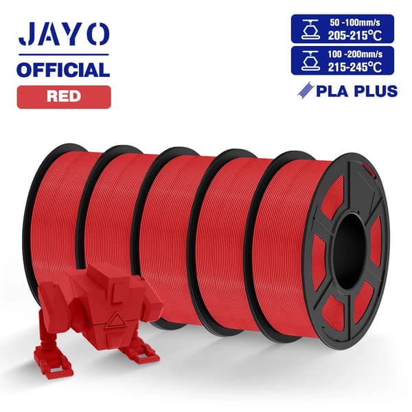 PLA Plus 3D-filament, 1,75 mm diameter, 1,1 kg vikt,PLA plus Röd 5st