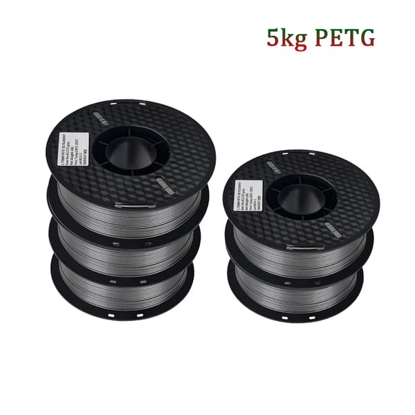 3D-printer filament, 5 kg PETG, livlige farvemuligheder,PETG 5kg Grå