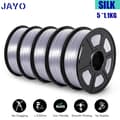 Miniatyrbillede 2 af 2: JAYO PLA+ SILK Filament, 1,75 mm Diameter, 5,5 kg Vægt,SILK Sølv 5.5KG
