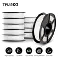Miniatyrbild 2 av 2: TPU-filament, 1,75 mm diameter, 205~230℃ utskriftstemperatur,Tpu-vit-5 kg