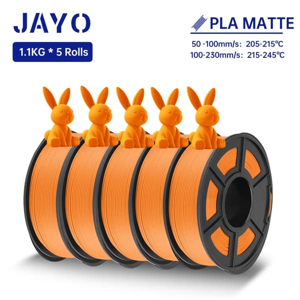 JAYO PLA Matt Filament, 1,75 mm Diameter, 1,1 kg Vikt,Playg Oranage 5,5 kg