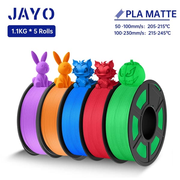 JAYO PLA Matte Filament, 1,75 mm halkaisija, 1,1 kg paino,Playg Mix 4 5,5 kg