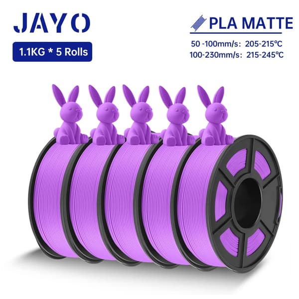JAYO PLA Matte Filament, 1,75 mm halkaisija, 1,1 kg paino,Playg violetti 5,5 kg